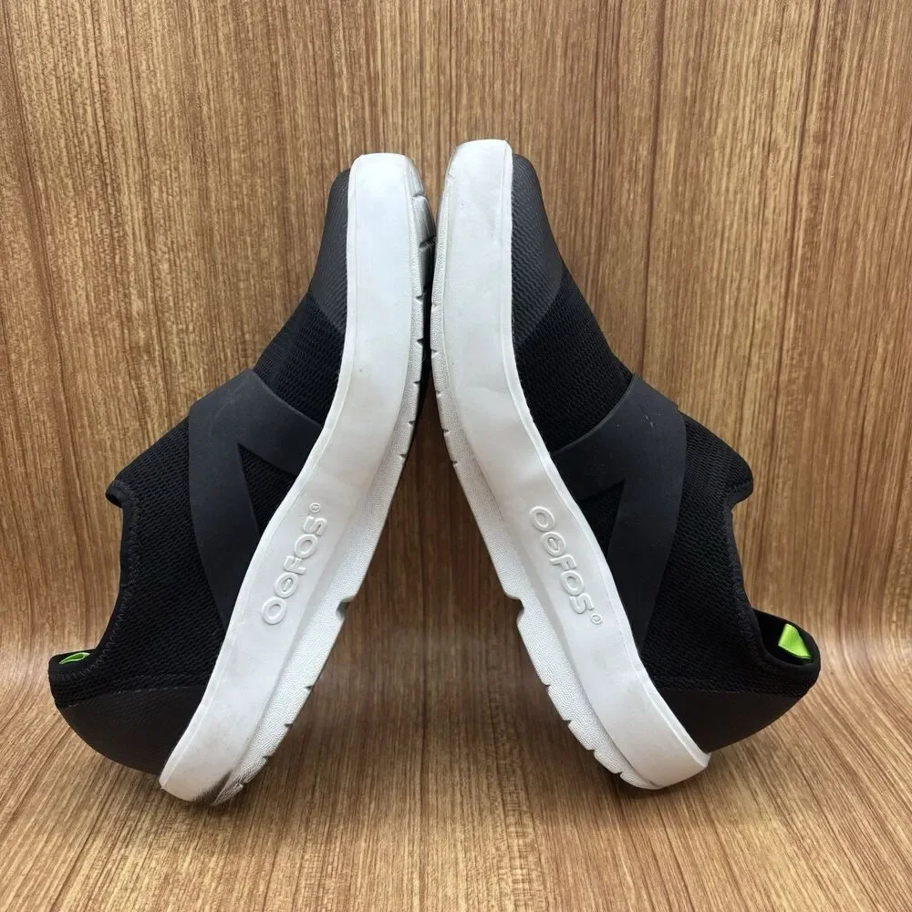 OOFOS OOmgee Mesh Low Mens 8 Black‎ White Recovery Slip On Shoes Q1-2282021-2